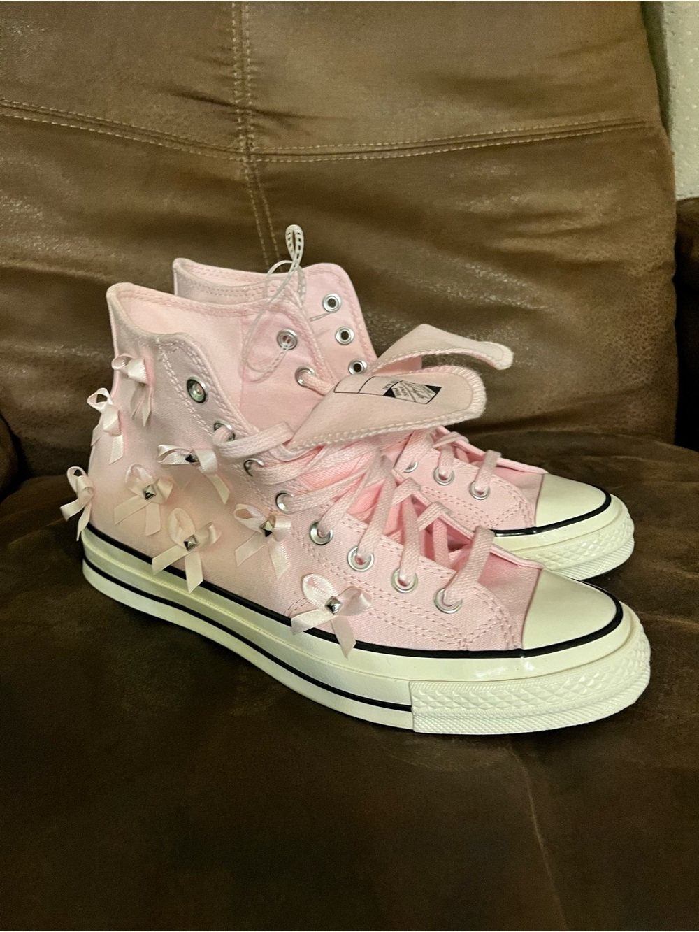 Converse Chuck Taylor High-Top Sneakers in Light Pink